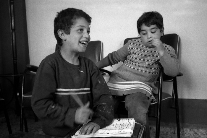 Arna Mer-Khamis Tutoring Children in Jenin Palestinian Refugee Camp