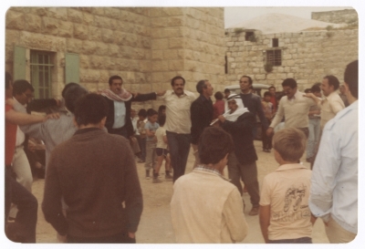 A Group of Men During a Wedding Celebration in the Old City of  Shu'fat 