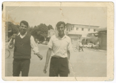 Muhammad and Abdul-ʿaziz ʾabu Khdair in one of Tulkarem Streets