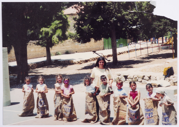 Students from Friends School in Ramallah playing a game