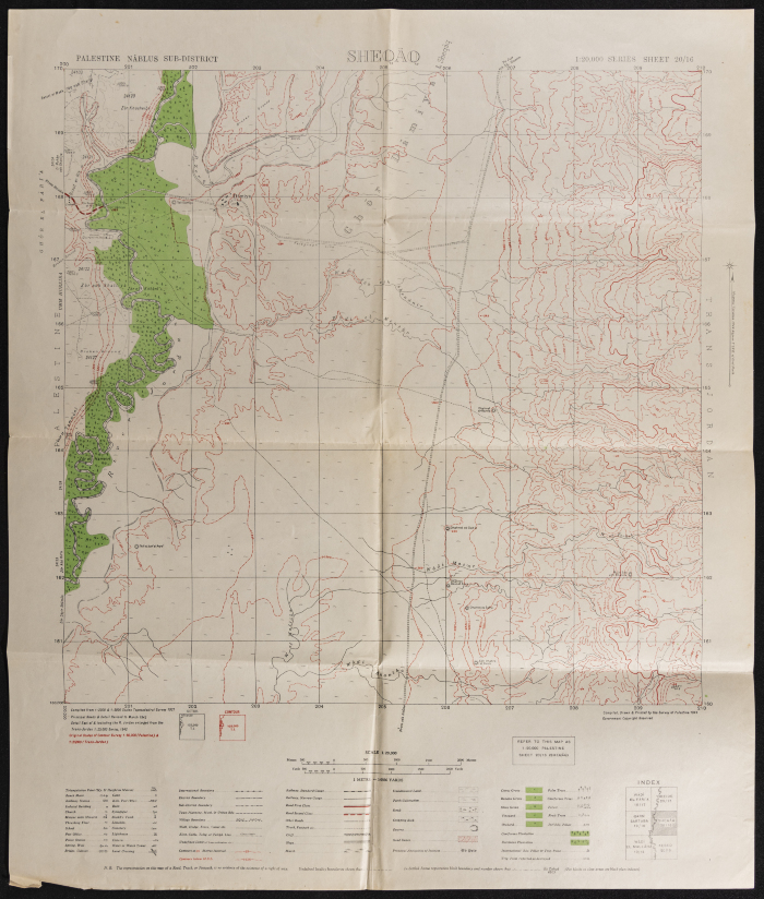 Map of Damia Bridge, Jordan Valley