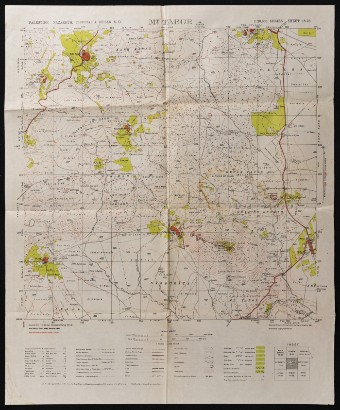 Map of Mount Tabor, Nazareth