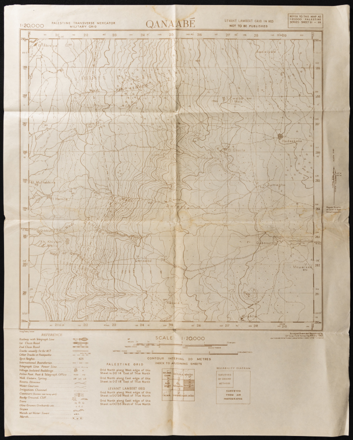 Military Map of Qennabet Broummana, Lebanon