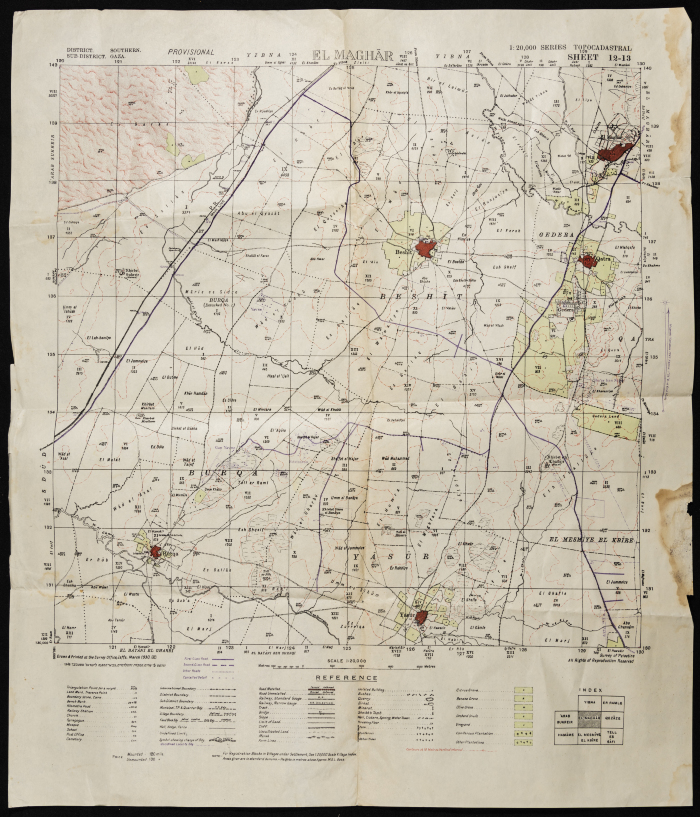 A Map of the Destroyed Village of al-Maghar, Printed by the British Mandate Survey Office