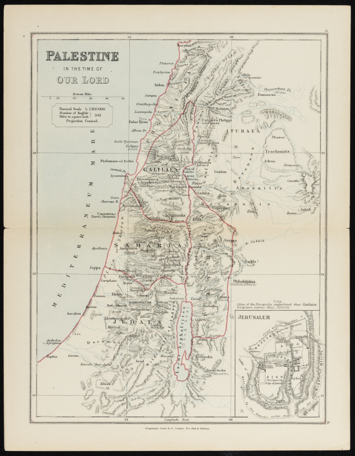 Map of Palestine during the British Mandate