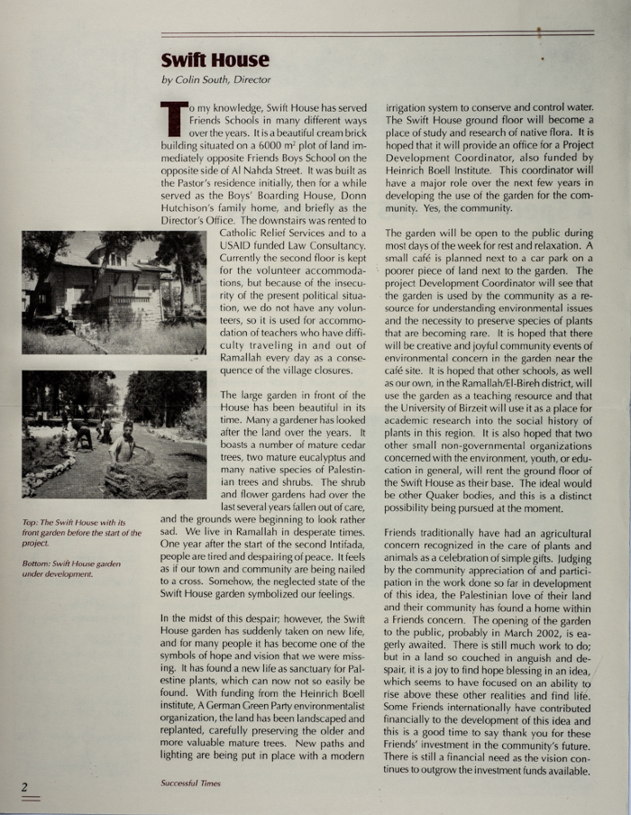 Issue 14 of the Friends Schools Newsletter in Ramallah