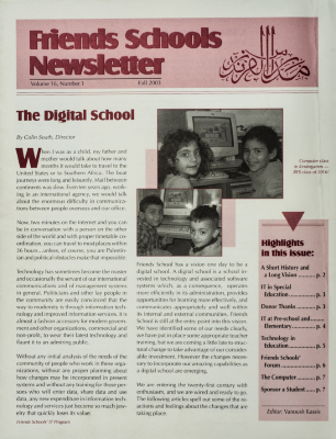 Issue 16 of the Friends Schools Newsletter in Ramallah