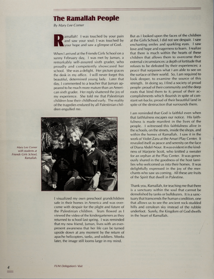 Issue 15 of the Friends Schools Newsletter in Ramallah