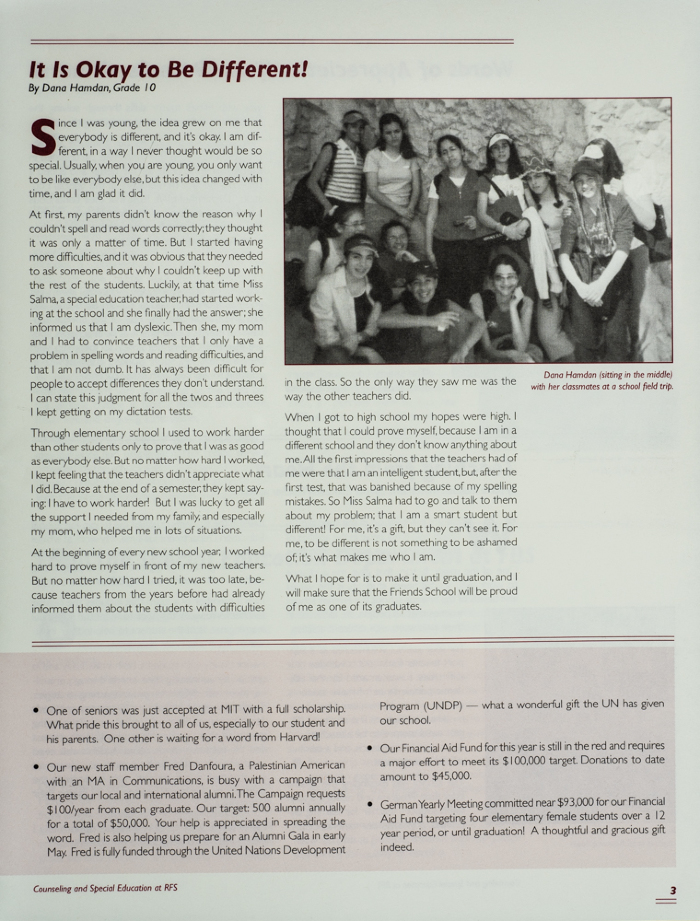 Issue 17 of the Friends Schools Newsletter in Ramallah