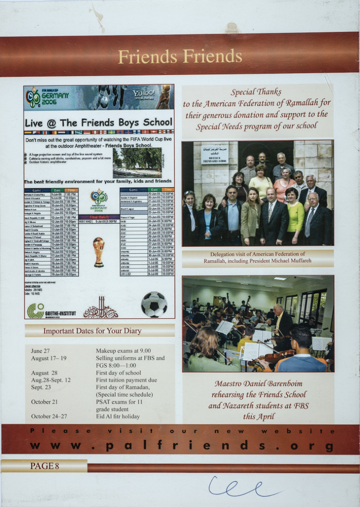 The Friends Schools Newsletter in Ramallah in 2006