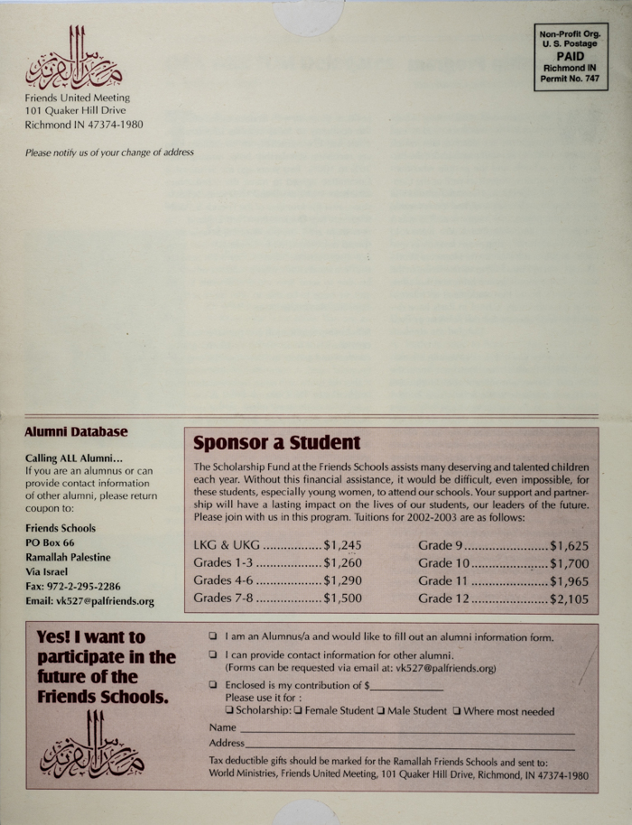 Issue 15 of the Friends Schools Newsletter in Ramallah