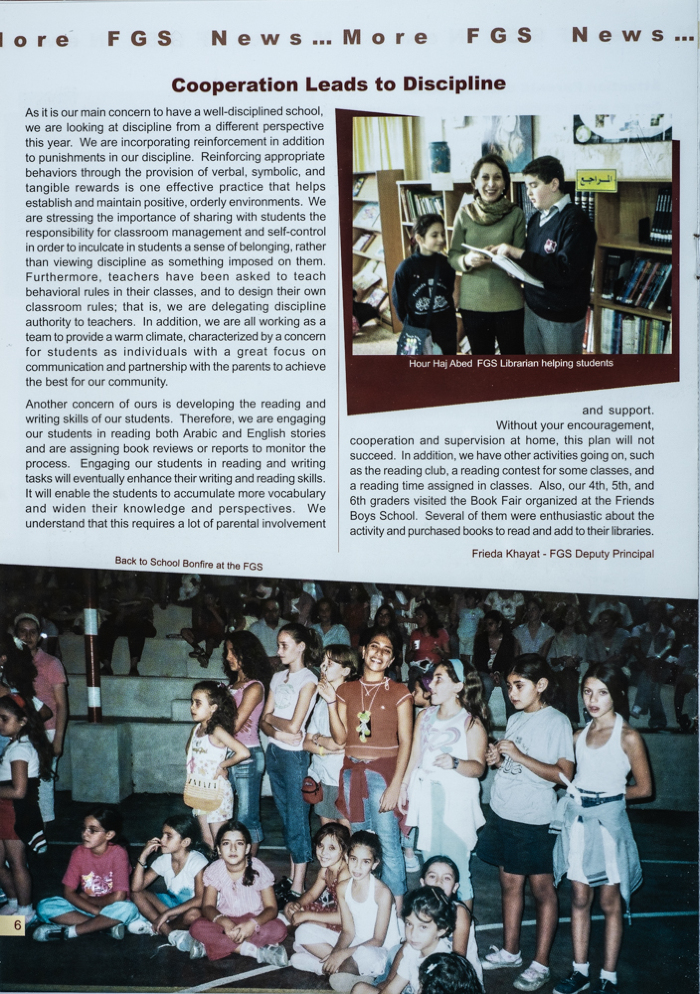 The Friends Schools Newsletter in Ramallah in 2006