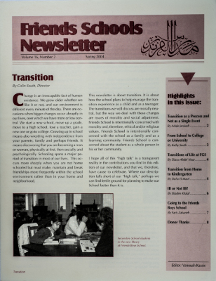 Issue 16 of the Friends Schools Newsletter in Ramallah
