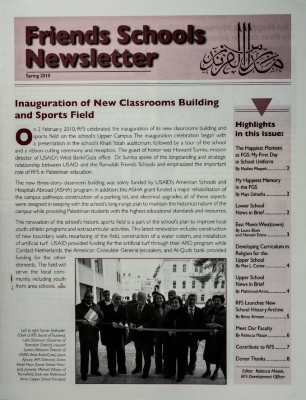 The Friends Schools Newsletter in Ramallah in 2010