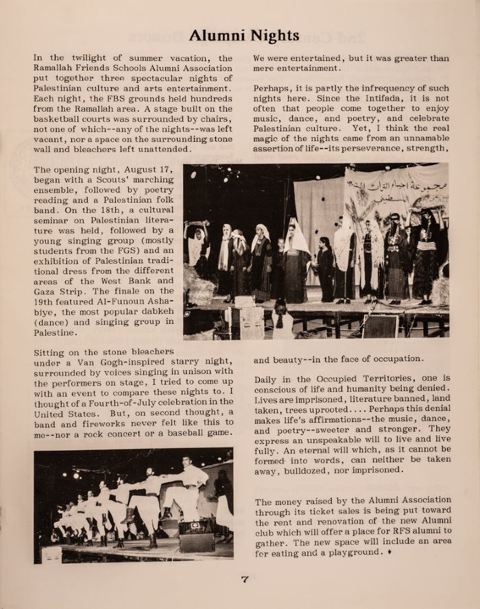 Issue 6 of the Friends Schools Newsletter in Ramallah