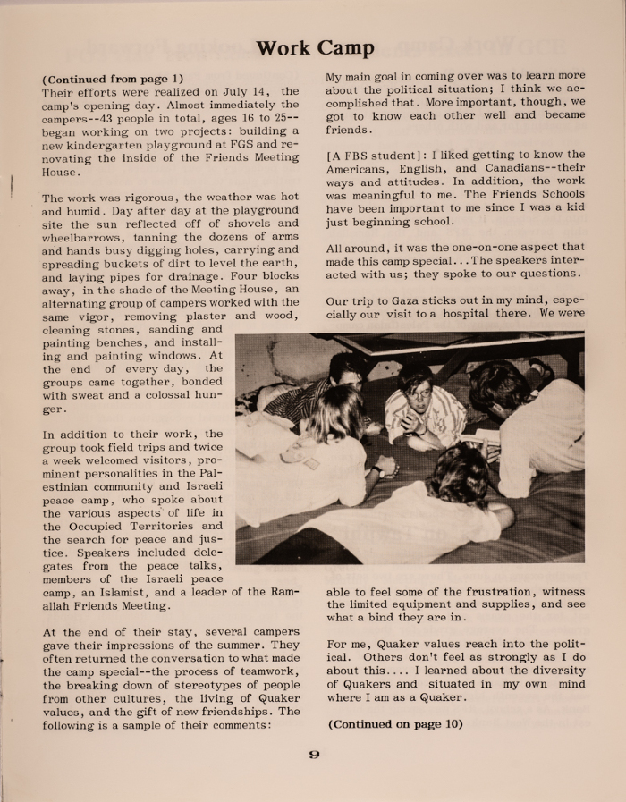 Issue 6 of the Friends Schools Newsletter in Ramallah