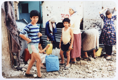 إعادة التزود بالماء، مخيم برج البراجنة، 1980- 1989