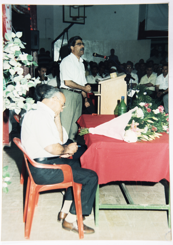 A popular meeting during Ramezs Jraissy's election campaign in the municipal elections of Nazareth in the 1990s