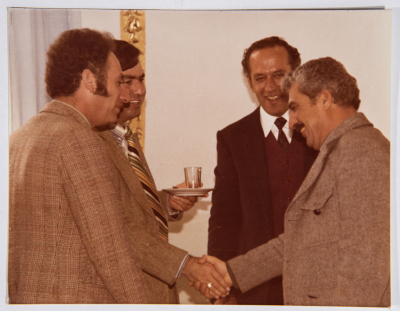 Tawfiq Ziad at the Salsian Sisters School at Christmas in 1979