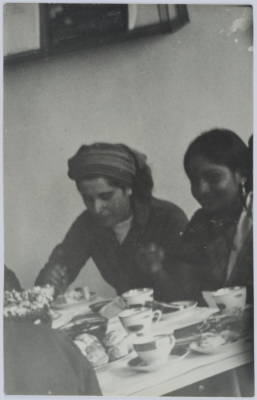 Two Girls at a Dining Table