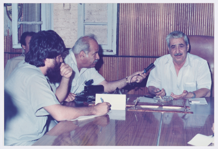 Tawfiq Zayyad during a Press Conference at Nazareth Municipality