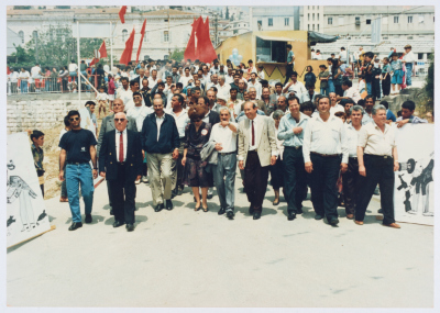 Tawfiq Zayyad Participating in a March in Nazareth