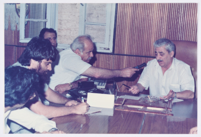 Tawfiq Zayyad during a Press Conference at Nazareth Municipality