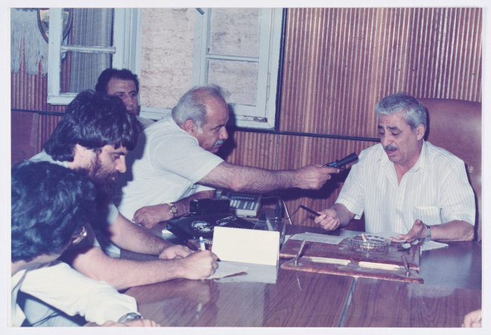 Tawfiq Zayyad during a Press Conference at Nazareth Municipality