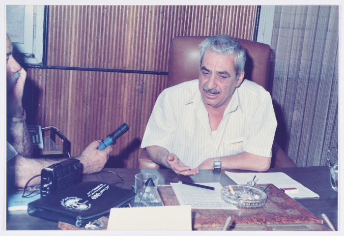 Tawfiq Zayyad during a Press Conference at Nazareth Municipality
