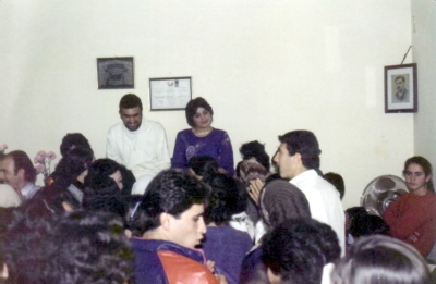 Men and women in an engagement ceremony