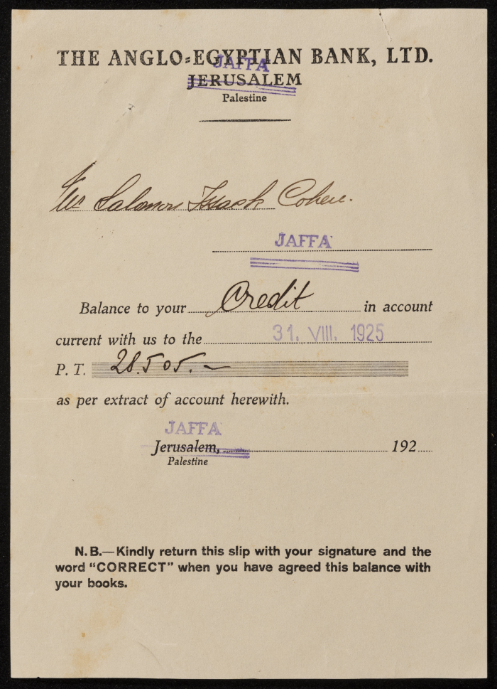 A document issued by the Anglo-Egyptian Bank