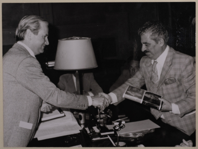 Tawfiq Ziad during participation in events as mayor of Nazareth