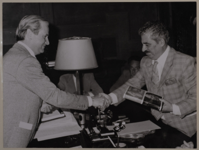 Tawfiq Ziad during participation in events as mayor of Nazareth