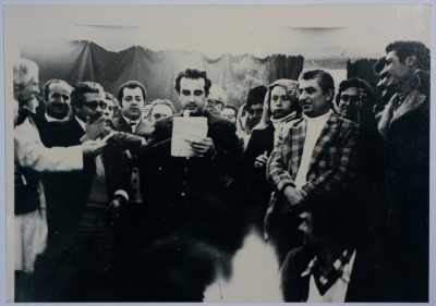 Declaration of victory of the Democratic Front for Peace and Equality in the municipal elections of Nazareth in 1975