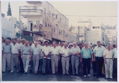 Tawfiq Ziad during the participation in the popular demonstration in Nazareth