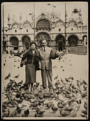 Malak al-Husseini with her husband