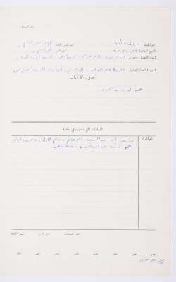 Minutes of the Meeting of the Administrative Body of the Arab Women Union Society, Nablus, 1984