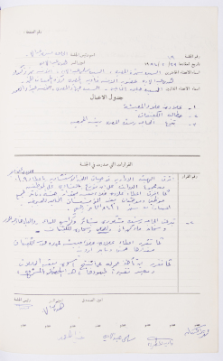 Minutes of the Meeting of the Administrative Body of the Arab Women Union Society, Nablus, 1984