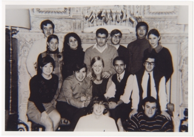Nadia Hamama with a group of students at the Students' House in Washington DC
