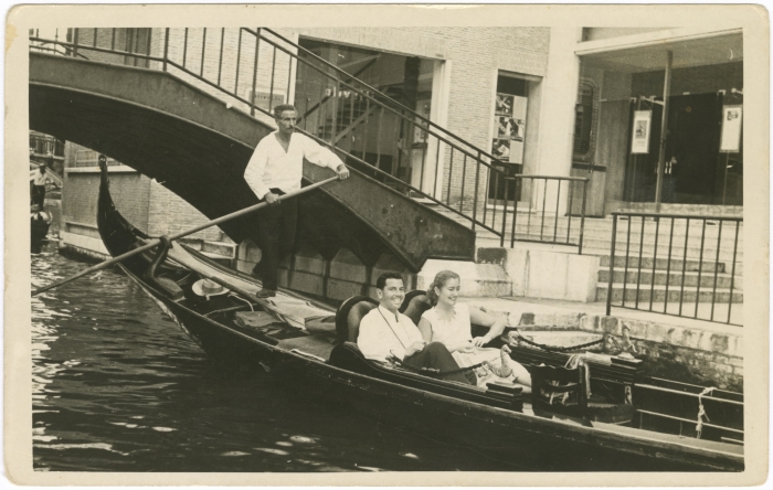 Ahmed Abu Ahmed Hijazi on a boat in Venice