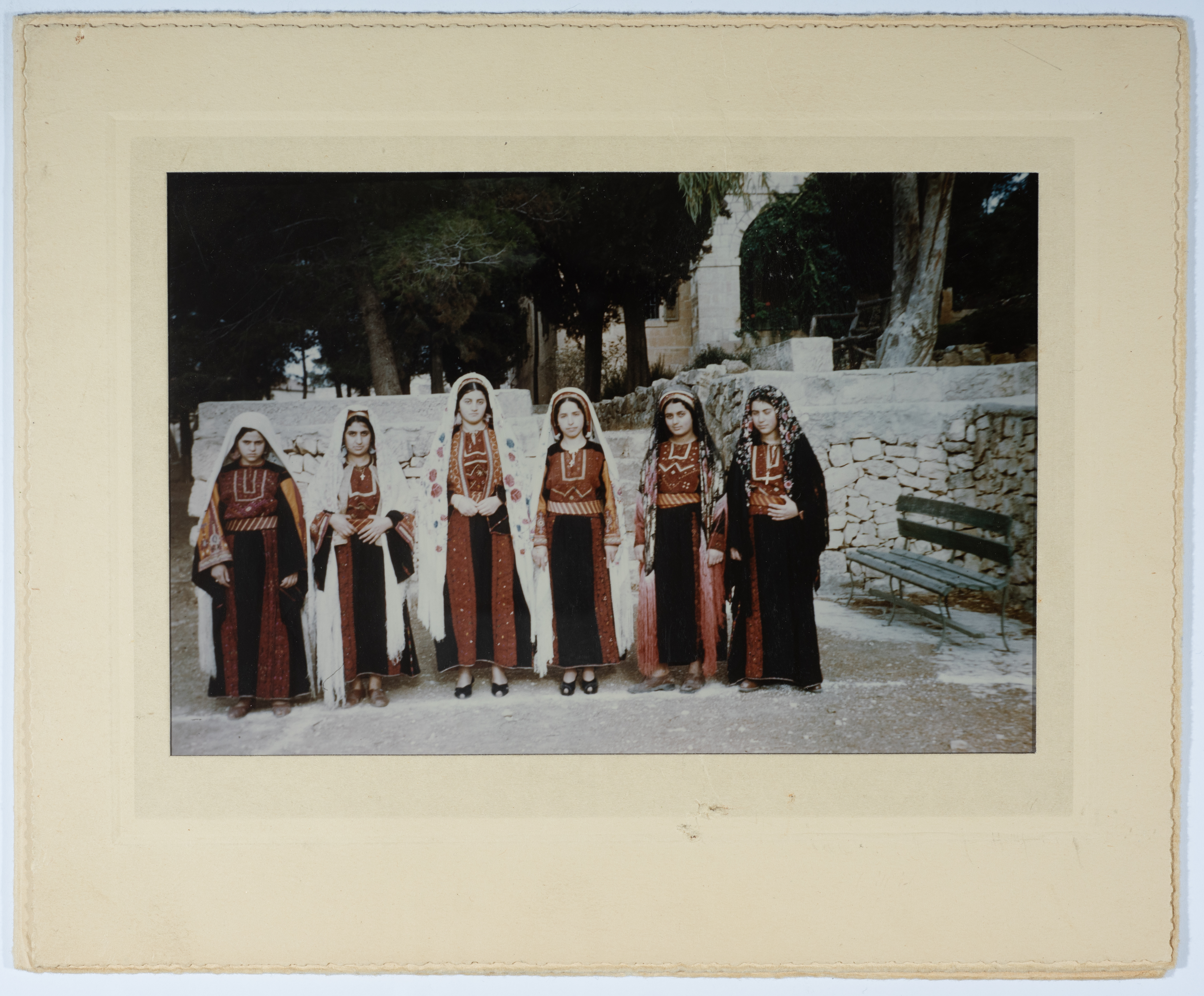 The Palestinian Museum Digital Archive -     :  Still Image : A Group of Women Wearing the Palestinian Traditional Dress  [0097.01.0766]