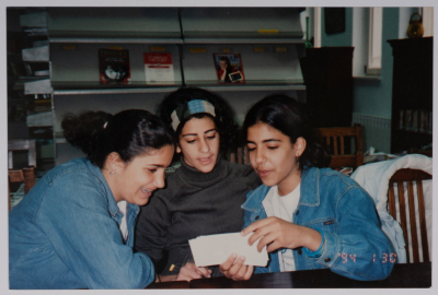 Three Girls at a Library