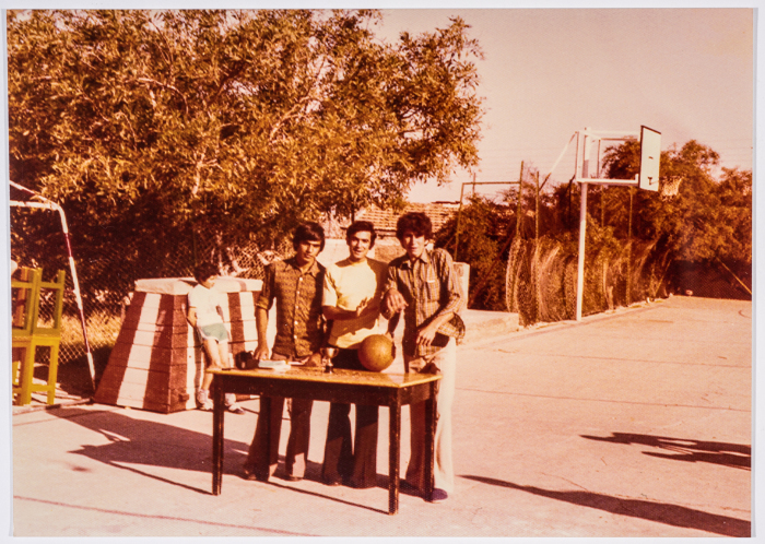 Students of the Friends School in Ramallah while Standing at the School's Stadium 