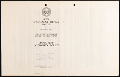 بوليصة تأمين صدرت عن مكتب صن للتأمين للمؤمن إبراهيم رزق الله