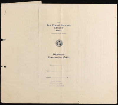 بوليصة تأمين صدرت عن شركة نيوزيلاند للتأمين المحدودة للمؤمن شركة يافا للاستثمار