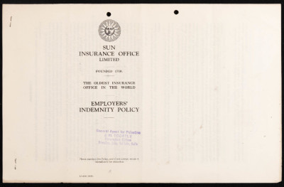 بوليصة تأمين صدرت عن مكتب صن للتأمين للمؤمن عبد المعطي الشرباتي