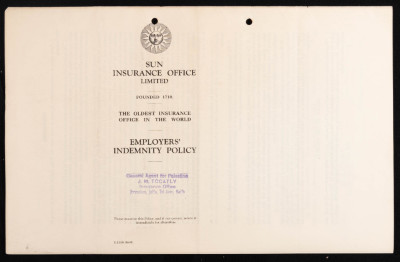 بوليصة تأمين صدرت عن مكتب صن للتأمين للمؤمن أمين حسين