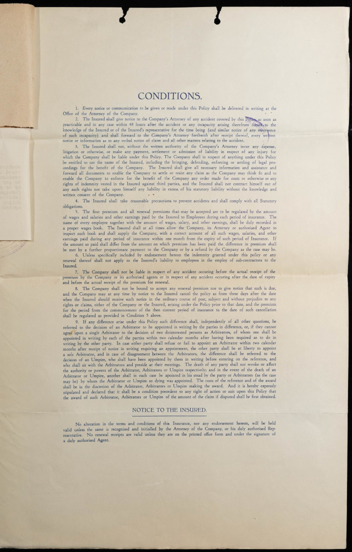 بوليصة تأمين صدرت عن شركة نيوزيلاند للتأمين المحدودة للمؤمن عبد المجيد حوراني