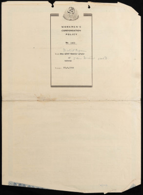 بوليصة تأمين صدرت عن شركة الشرق للتأمين للمؤمن عبد أمير