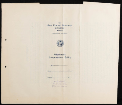 بوليصة تأمين صدرت عن شركة نيوزيلاند للتأمين المحدودة للمؤمن عبد المجيد حوراني